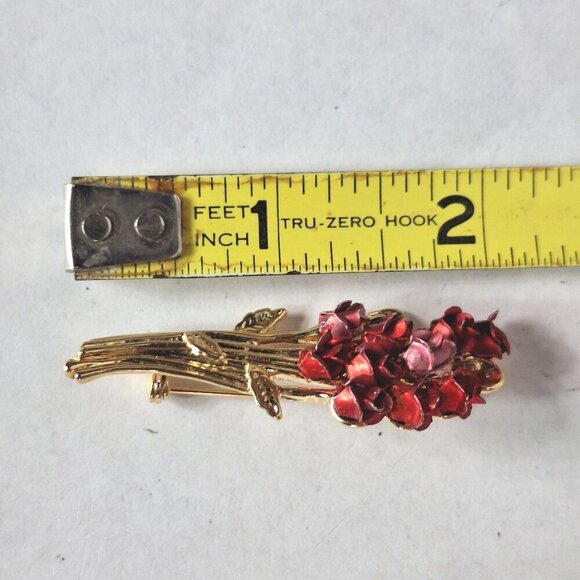 Vintage Joseph Warner Rose Bouquet Brooch Costume Jewelry - Picture 4 of 4
